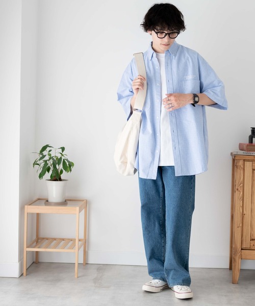 WEGO（ウィゴー）の「WEGO/ワッペンBIGシャツ（シャツ/ブラウス・メンズ・ホワイト/ブルー系その他4/サックスブルー・MEDIUM/LARGE）」の19枚目の写真