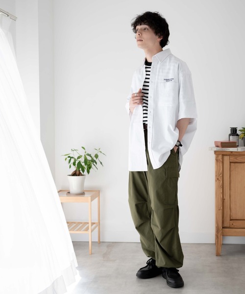 WEGO（ウィゴー）の「WEGO/ワッペンBIGシャツ（シャツ/ブラウス・メンズ・ホワイト/ブルー系その他4/サックスブルー・MEDIUM/LARGE）」の16枚目の写真