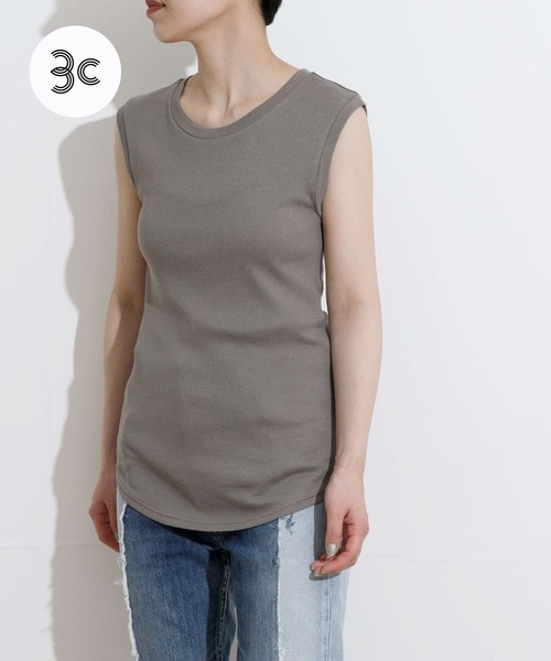 タンクトップ ノースリーブ 「別注」MIDIUMISOLID×TGM　Mix organic cotton tank-top レディース 別注』MIDIUMISOLID×TGM Mix organic cotton tank-top（タンク
