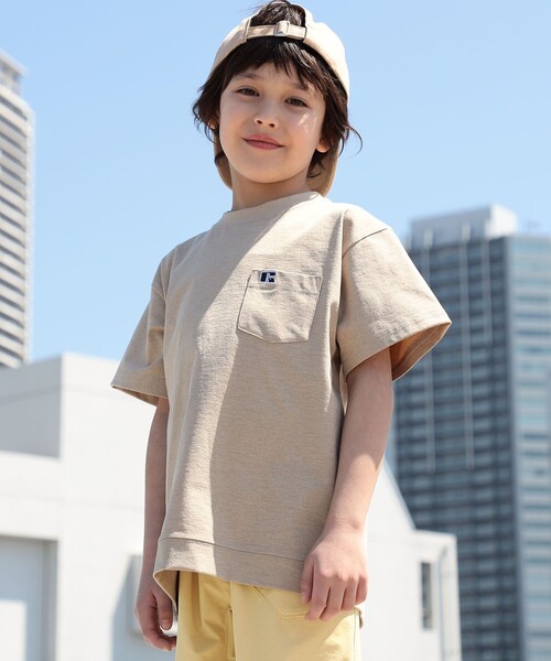 Russell Athletic(ラッセルアスレティック)の「【SHIPS KIDS別注】RUSSELL ATHLETIC:100~160cm /〈多機能〉TEE(Tシャツ/カットソー・キッズ・ベージュ/ホワイト/ブラック・100/120/S/145/110/M/160/130)」の3枚目の写真