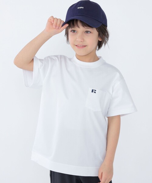 Russell Athletic(ラッセルアスレティック)の「【SHIPS KIDS別注】RUSSELL ATHLETIC:100~160cm /〈多機能〉TEE(Tシャツ/カットソー・キッズ・ベージュ/ホワイト/ブラック・100/120/S/145/110/M/160/130)」の2枚目の写真