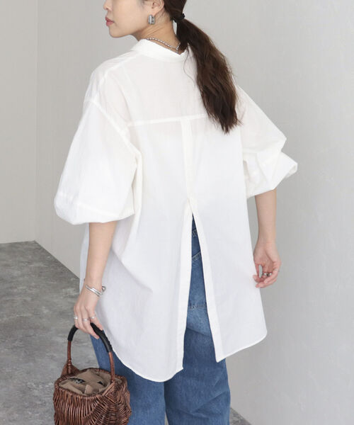 fredy emue(フレディエミュ)の「【fredy emue】エアリーコットンバックオープンシャツ(シャツ/ブラウス・レディース・イエロー/ブルー系その他/ベビーピンク/オフホワイト・38)」の2枚目の写真