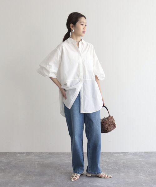 fredy emue(フレディエミュ)の「【fredy emue】エアリーコットンバックオープンシャツ(シャツ/ブラウス・レディース・イエロー/ブルー系その他/ベビーピンク/オフホワイト・38)」の5枚目の写真