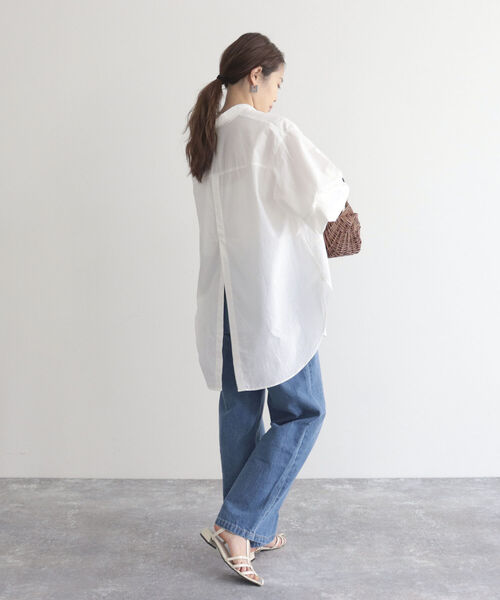 fredy emue(フレディエミュ)の「【fredy emue】エアリーコットンバックオープンシャツ(シャツ/ブラウス・レディース・イエロー/ブルー系その他/ベビーピンク/オフホワイト・38)」の6枚目の写真