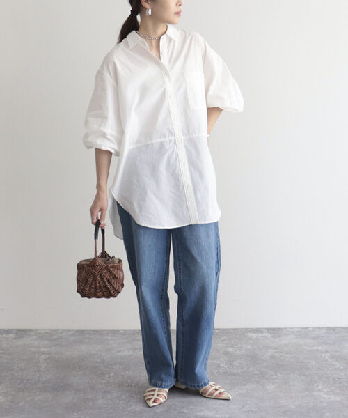 fredy emue(フレディエミュ)の「【fredy emue】エアリーコットンバックオープンシャツ(シャツ/ブラウス・レディース・イエロー/ブルー系その他/ベビーピンク/オフホワイト・38)」の9枚目の写真