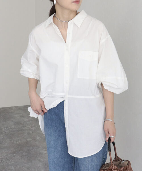 fredy emue(フレディエミュ)の「【fredy emue】エアリーコットンバックオープンシャツ(シャツ/ブラウス・レディース・イエロー/ブルー系その他/ベビーピンク/オフホワイト・38)」の12枚目の写真