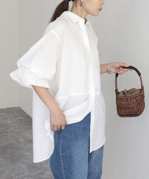 fredy emue(フレディエミュ)の「【fredy emue】エアリーコットンバックオープンシャツ(シャツ/ブラウス・レディース・イエロー/ブルー系その他/ベビーピンク/オフホワイト・38)」の13枚目の写真