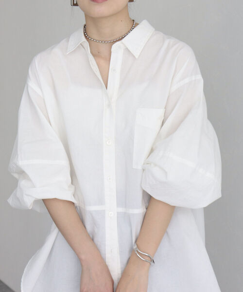 fredy emue(フレディエミュ)の「【fredy emue】エアリーコットンバックオープンシャツ(シャツ/ブラウス・レディース・イエロー/ブルー系その他/ベビーピンク/オフホワイト・38)」の16枚目の写真