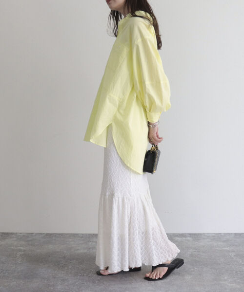 fredy emue(フレディエミュ)の「【fredy emue】エアリーコットンバックオープンシャツ(シャツ/ブラウス・レディース・イエロー/ブルー系その他/ベビーピンク/オフホワイト・38)」の19枚目の写真