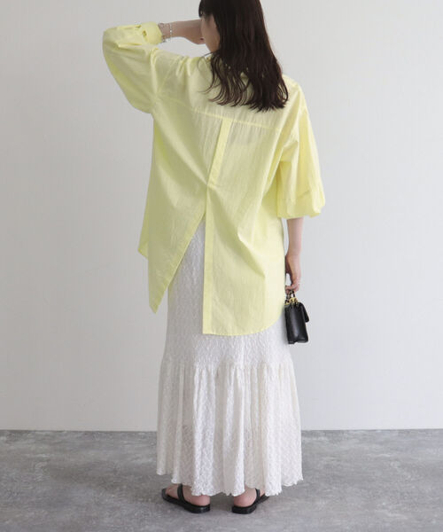 fredy emue(フレディエミュ)の「【fredy emue】エアリーコットンバックオープンシャツ(シャツ/ブラウス・レディース・イエロー/ブルー系その他/ベビーピンク/オフホワイト・38)」の20枚目の写真
