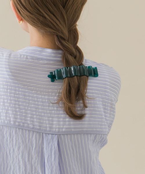 SMELLY（スメリー）の「ジュシウェーブクリップ（バレッタ/ヘアクリップ・レディース・グリーン/グレー・-）」の3枚目の写真