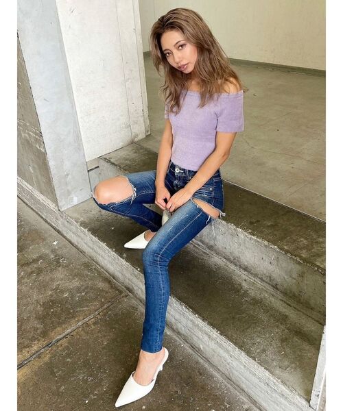 GYDA（ジェイダ）の「オフショルシャギーニットTOPS（ニット/セーター・レディース・ベージュ/パープル/オフホワイト・FREE）」の10枚目の写真