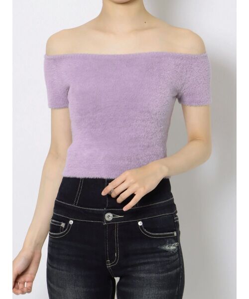 GYDA（ジェイダ）の「オフショルシャギーニットTOPS（ニット/セーター・レディース・ベージュ/パープル/オフホワイト・FREE）」の21枚目の写真