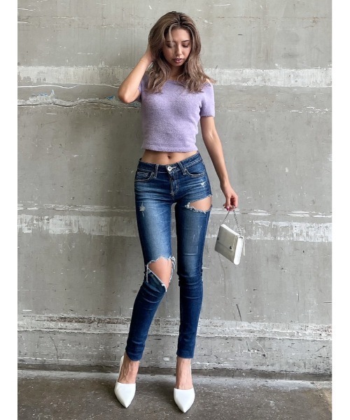 GYDA（ジェイダ）の「オフショルシャギーニットTOPS（ニット/セーター・レディース・ベージュ/パープル/オフホワイト・FREE）」の15枚目の写真