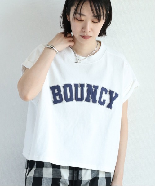 cepo(セポ)の「サテンカレッジロゴTee(Tシャツ/カットソー・レディース・ブラック/ベージュ/オフホワイト/サックスブルー・M)」の3枚目の写真