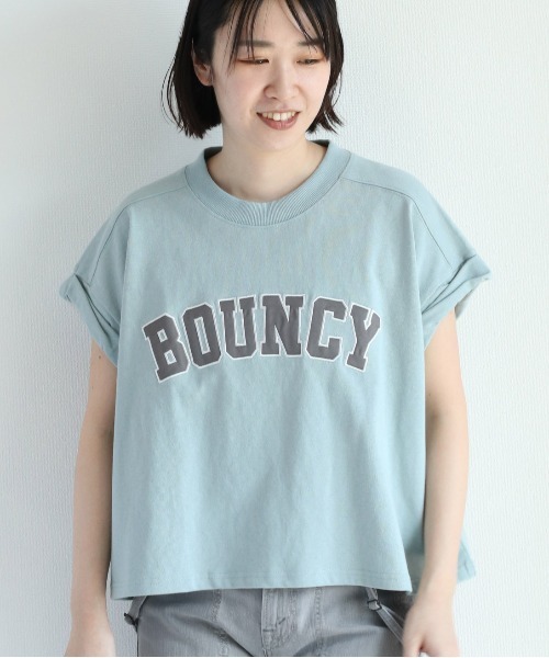 cepo(セポ)の「サテンカレッジロゴTee(Tシャツ/カットソー・レディース・ブラック/ベージュ/オフホワイト/サックスブルー・M)」の4枚目の写真