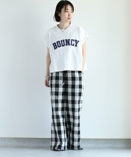 cepo(セポ)の「サテンカレッジロゴTee(Tシャツ/カットソー・レディース・ブラック/ベージュ/オフホワイト/サックスブルー・M)」の8枚目の写真