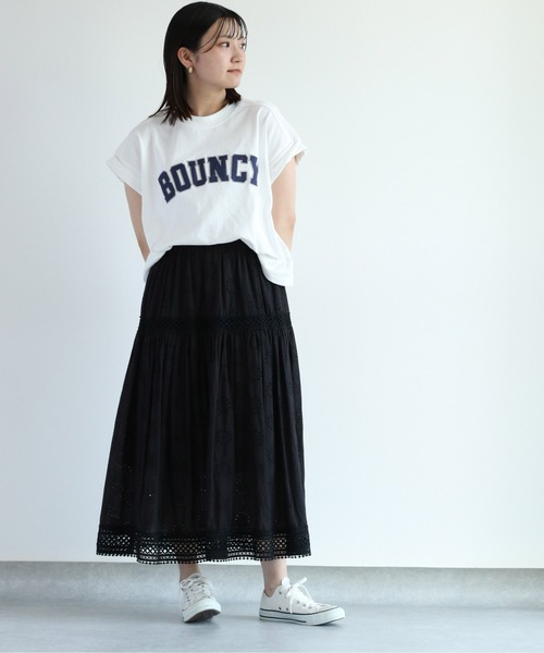 cepo(セポ)の「サテンカレッジロゴTee(Tシャツ/カットソー・レディース・ブラック/ベージュ/オフホワイト/サックスブルー・M)」の13枚目の写真