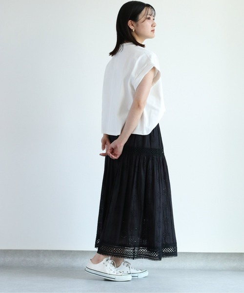 cepo(セポ)の「サテンカレッジロゴTee(Tシャツ/カットソー・レディース・ブラック/ベージュ/オフホワイト/サックスブルー・M)」の15枚目の写真