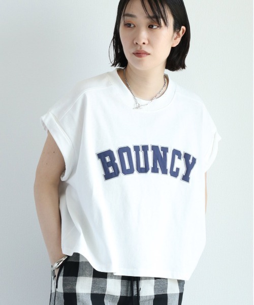 cepo(セポ)の「サテンカレッジロゴTee(Tシャツ/カットソー・レディース・ブラック/ベージュ/オフホワイト/サックスブルー・M)」の5枚目の写真
