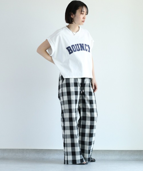 cepo(セポ)の「サテンカレッジロゴTee(Tシャツ/カットソー・レディース・ブラック/ベージュ/オフホワイト/サックスブルー・M)」の10枚目の写真