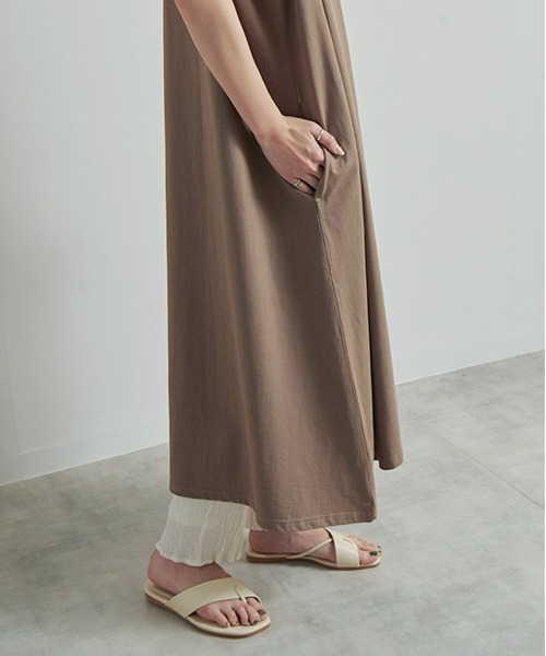 CALIFORNIA OUTFITTERS（カリフォルニア アウトフィッターズ）の「1-空紡糸ノースリーブワンピース/ノースリーブ ロングワンピース/ Aライン/ コットン【Maison select -メゾンセレクト-】（ワンピース・レディース・アイボリー/ブラック/モカ・FREE）」の15枚目の写真