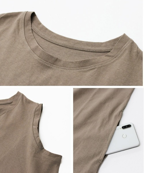 CALIFORNIA OUTFITTERS（カリフォルニア アウトフィッターズ）の「1-空紡糸ノースリーブワンピース/ノースリーブ ロングワンピース/ Aライン/ コットン【Maison select -メゾンセレクト-】（ワンピース・レディース・アイボリー/ブラック/モカ・FREE）」の8枚目の写真