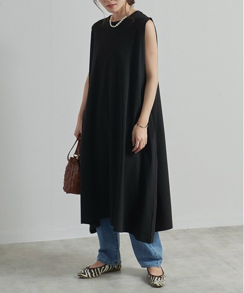 CALIFORNIA OUTFITTERS（カリフォルニア アウトフィッターズ）の「1-空紡糸ノースリーブワンピース/ノースリーブ ロングワンピース/ Aライン/ コットン【Maison select -メゾンセレクト-】（ワンピース・レディース・アイボリー/ブラック/モカ・FREE）」の14枚目の写真