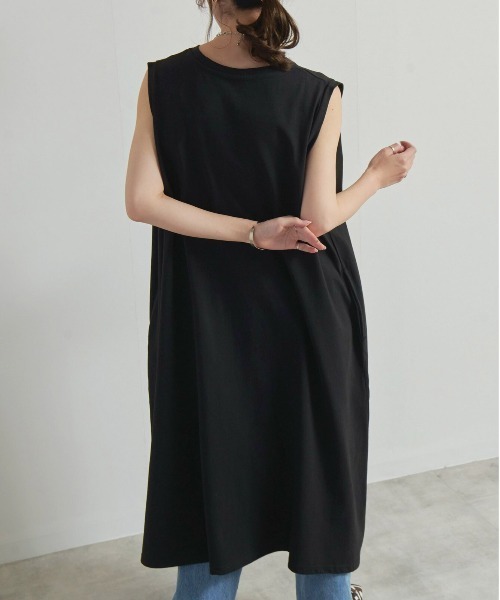 CALIFORNIA OUTFITTERS（カリフォルニア アウトフィッターズ）の「1-空紡糸ノースリーブワンピース/ノースリーブ ロングワンピース/ Aライン/ コットン【Maison select -メゾンセレクト-】（ワンピース・レディース・アイボリー/ブラック/モカ・FREE）」の7枚目の写真
