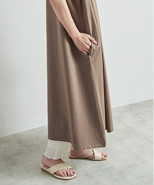 CALIFORNIA OUTFITTERS（カリフォルニア アウトフィッターズ）の「1-空紡糸ノースリーブワンピース/ノースリーブ ロングワンピース/ Aライン/ コットン【Maison select -メゾンセレクト-】（ワンピース・レディース・アイボリー/ブラック/モカ・FREE）」の22枚目の写真
