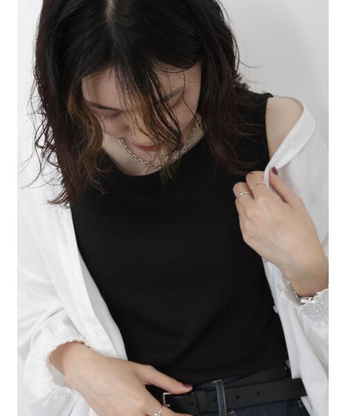 Samansa Mos2 blue（サマンサモスモスブルー）の「前後2wayモチーフレースタンク（タンクトップ・レディース・キナリ/ブラック/オフホワイト・M/L）」の15枚目の写真