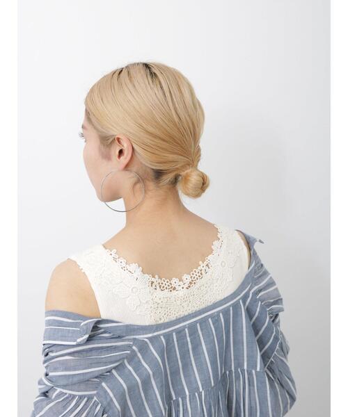 Samansa Mos2 blue（サマンサモスモスブルー）の「前後2wayモチーフレースタンク（タンクトップ・レディース・キナリ/ブラック/オフホワイト・M/L）」の13枚目の写真