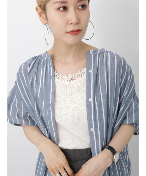 Samansa Mos2 blue（サマンサモスモスブルー）の「前後2wayモチーフレースタンク（タンクトップ・レディース・キナリ/ブラック/オフホワイト・M/L）」の12枚目の写真