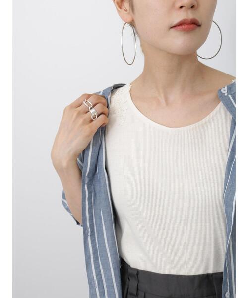 Samansa Mos2 blue（サマンサモスモスブルー）の「前後2wayモチーフレースタンク（タンクトップ・レディース・キナリ/ブラック/オフホワイト・M/L）」の11枚目の写真