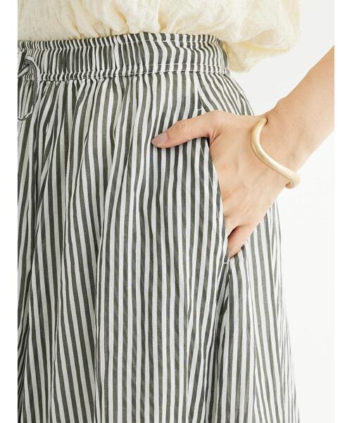 Green　Parks（グリーンパークス）の「I　ふんわりボイルロングスカート（スカート・レディース・ピンク/ストライプ/ブラック/グリーン/ブラウン・FREE）」の10枚目の写真