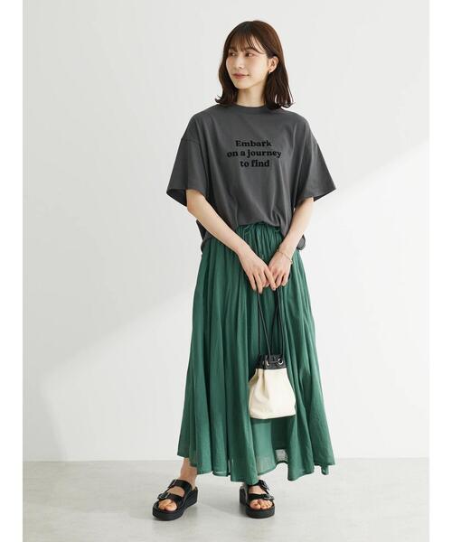 Green　Parks（グリーンパークス）の「I　ふんわりボイルロングスカート（スカート・レディース・ピンク/ストライプ/ブラック/グリーン/ブラウン・FREE）」の11枚目の写真