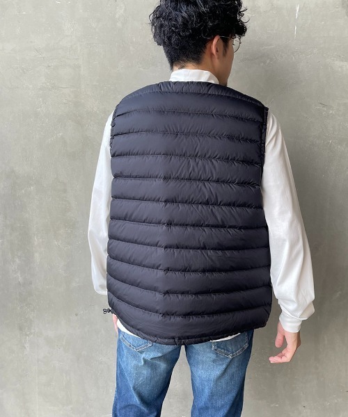 DANTON ブラック ダウン ベスト インナーダウン DANTON/ダントン インナーダウンクルーネックベスト INNER DOWN