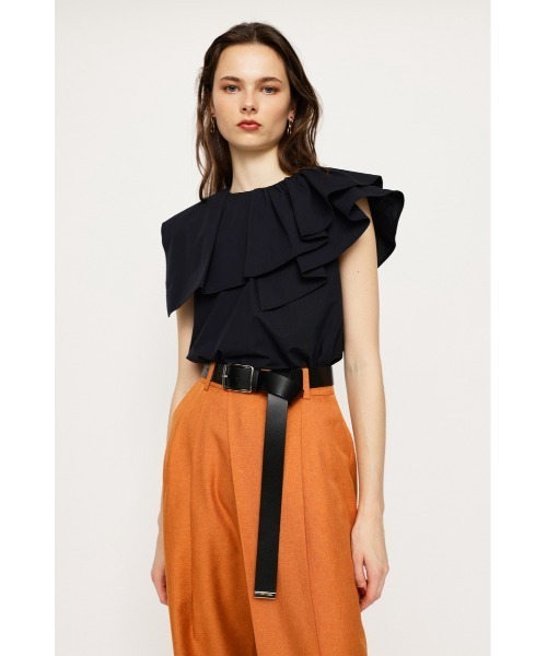 SLY（スライ）の「SQUARE BUCKLE LONG BELT スクエアバックル ロング ベルト（ベルト・レディース・ブラック/アイボリー・FREE）」の2枚目の写真