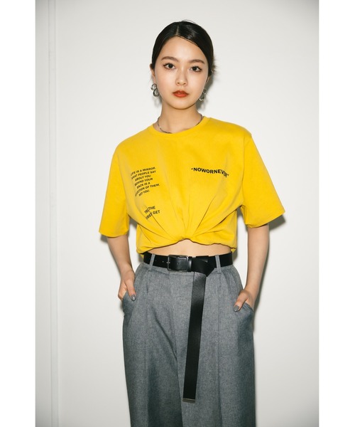 SLY（スライ）の「SQUARE BUCKLE LONG BELT スクエアバックル ロング ベルト（ベルト・レディース・ブラック/アイボリー・FREE）」の6枚目の写真