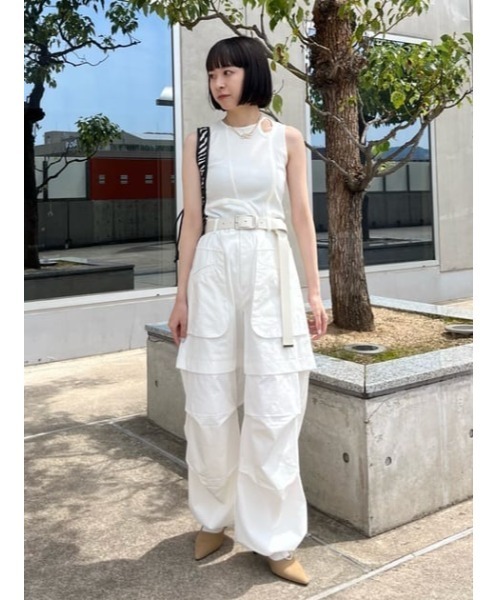 SLY（スライ）の「SQUARE BUCKLE LONG BELT スクエアバックル ロング ベルト（ベルト・レディース・ブラック/アイボリー・FREE）」の13枚目の写真