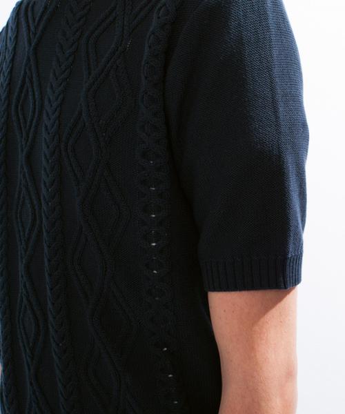 green label relaxing（グリーンレーベルリラクシング）の「□CO/AC ARAN C/N 5/SL 9G　サマーニット ◆（ニット/セーター・メンズ・グレー/ネイビー/ロイヤルブルー・X-LARGE/LARGE/MEDIUM/SMALL）」の11枚目の写真