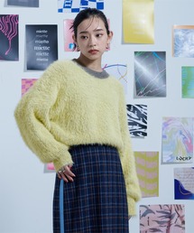 ミックスシャギーボリュームスリーブニット