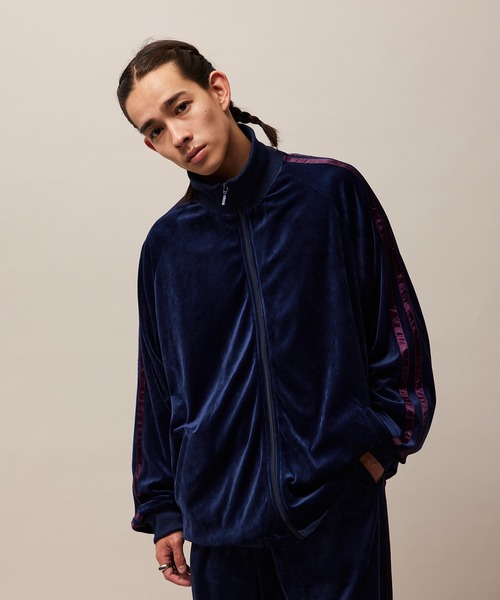 re_kbyJUNRED/ドレープベロアリブカラートラックジャケット