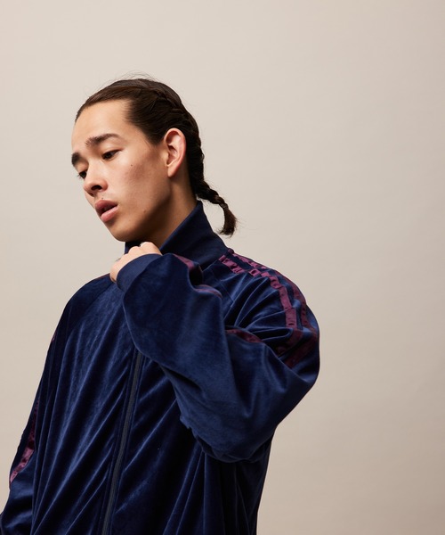 re_kbyJUNRED/ドレープベロアリブカラートラックジャケット