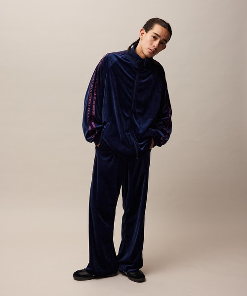 re_kbyJUNRED/ドレープベロアリブカラートラックジャケット