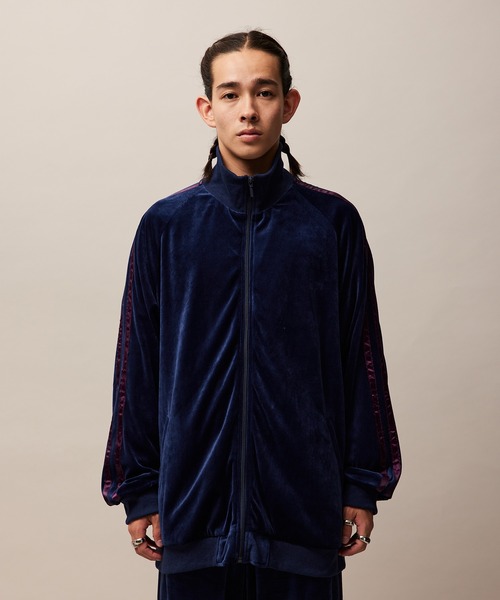 re_kbyJUNRED/ドレープベロアリブカラートラックジャケット