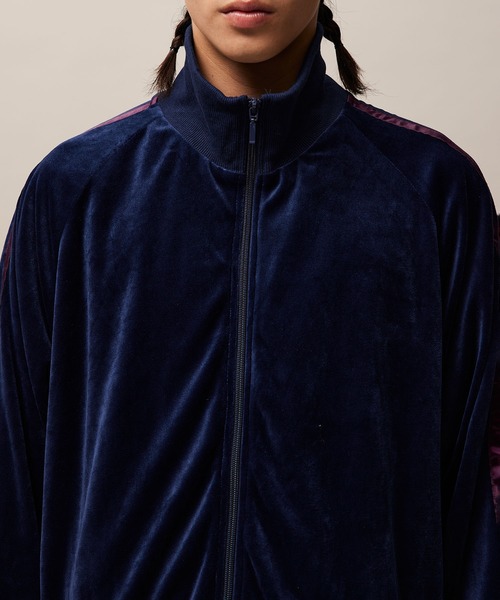 re_kbyJUNRED/ドレープベロアリブカラートラックジャケット