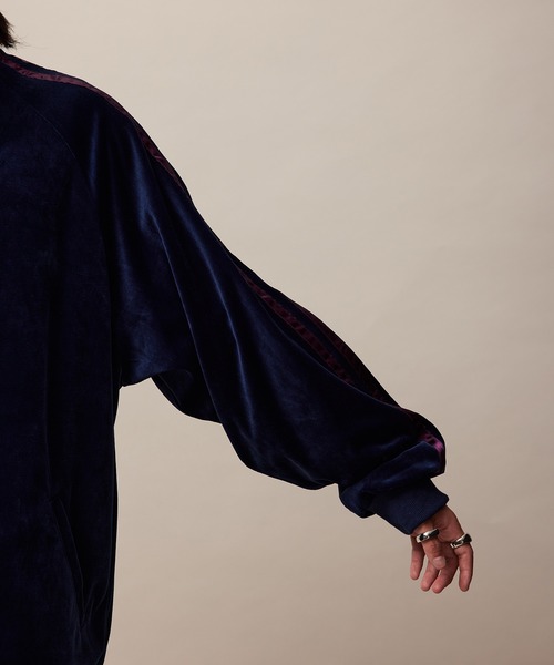 re_kbyJUNRED/ドレープベロアリブカラートラックジャケット