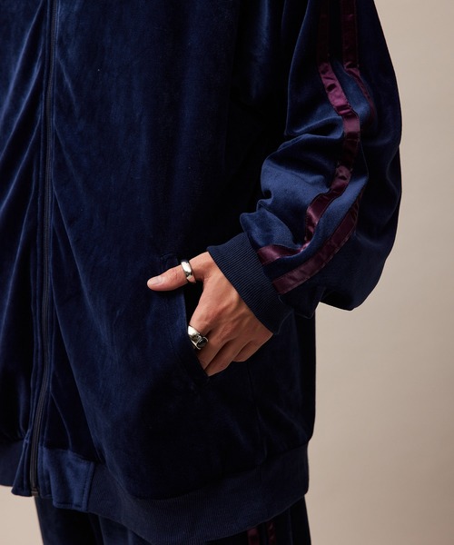 re_kbyJUNRED/ドレープベロアリブカラートラックジャケット