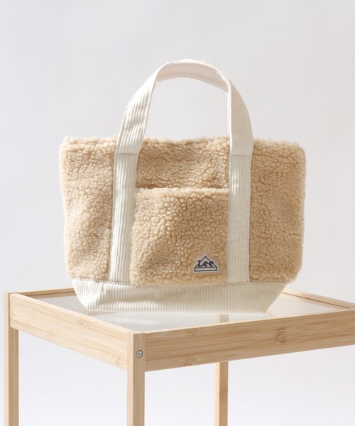 Lee(リー)の「Lee(リー)ボア×コーデュロイミニトートバック メンズ レディース ユニセックス/無地/牛柄(トートバッグ・レディース・オフホワイト/ホワイト×ブラック/ベージュ・FREE)」の3枚目の写真